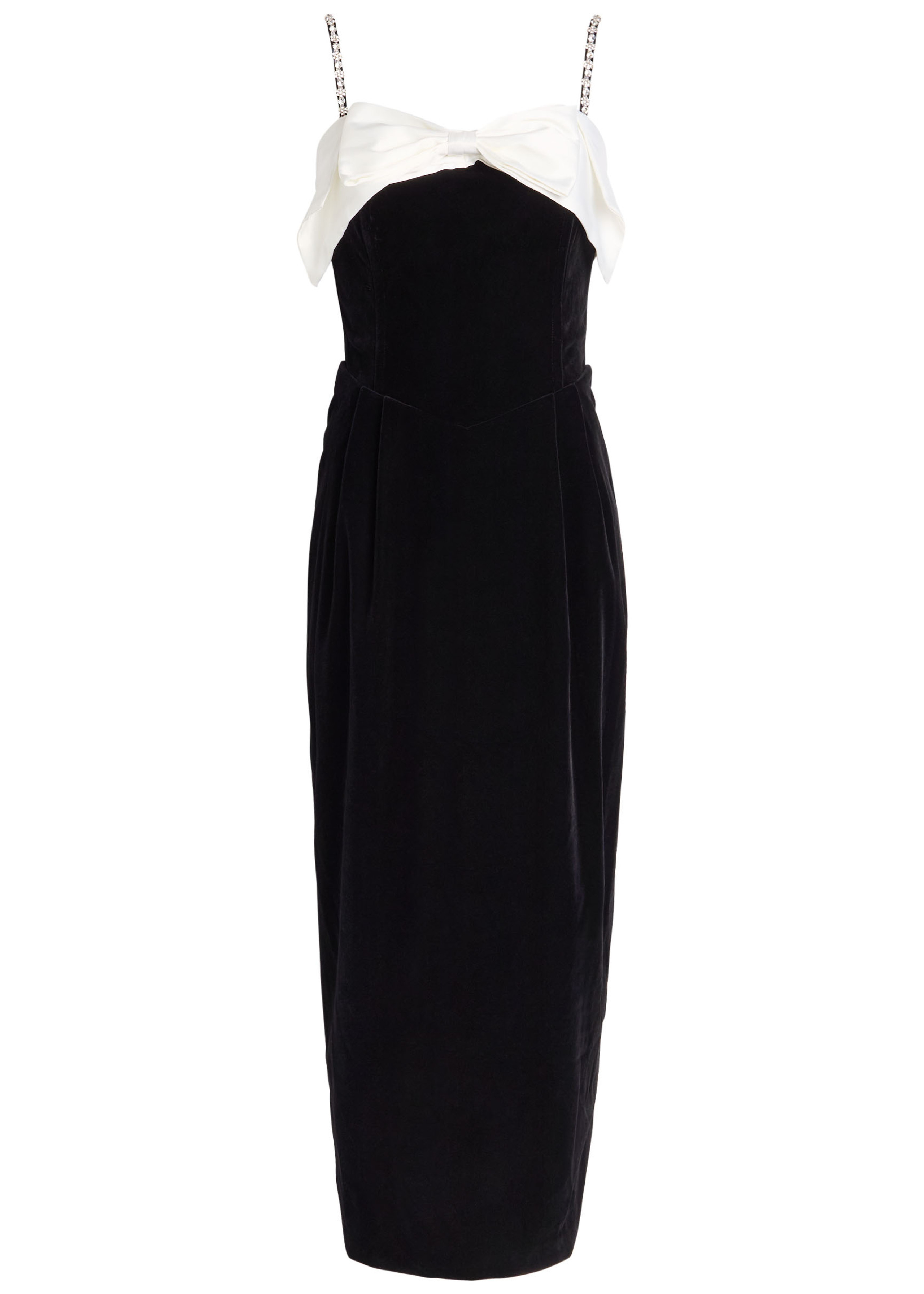 Kelly bow-appliquéd velvet midi dress | Harvey Nichols