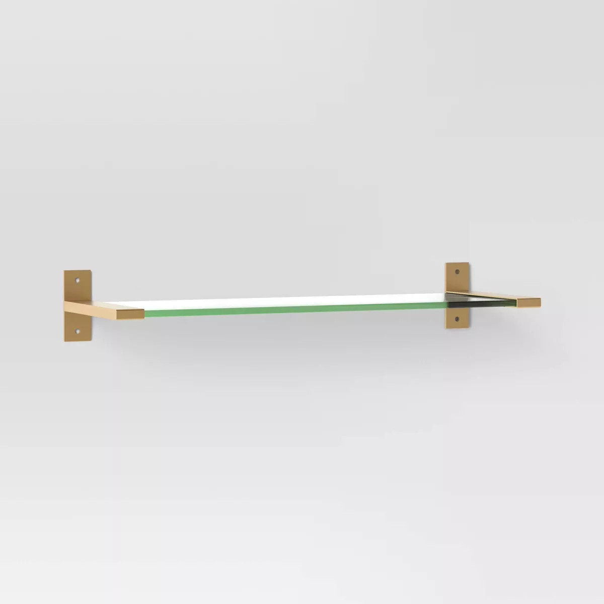 18" Glass and Brass Shelf Gold - Threshold™: Iron Frame, No Assembly, Traditional Style Wall Or... | Target