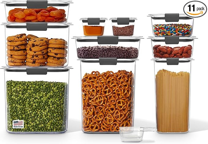 Rubbermaid Brilliance Pantry 10 Piece Set, Clear and Airtight Food and Pantry Storage Containers | Amazon (US)