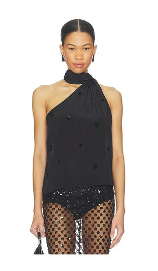 L'Academie Brynn Embellished Top in Black. - size XL | Revolve Clothing (Global)