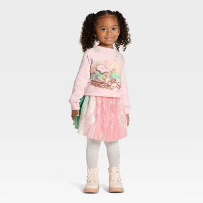 Toddler Girls' 2pc The Grinch Christmas Fleece Sweatshirt and Skirt Set - Pink 4T | Target