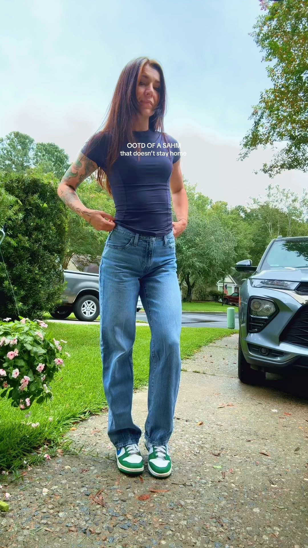 Top is a size small 
Jeans I wear a 25 no stretch! 