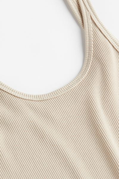 Ribbed Tank Top - Light beige - Ladies | H&M US | H&M (US + CA)