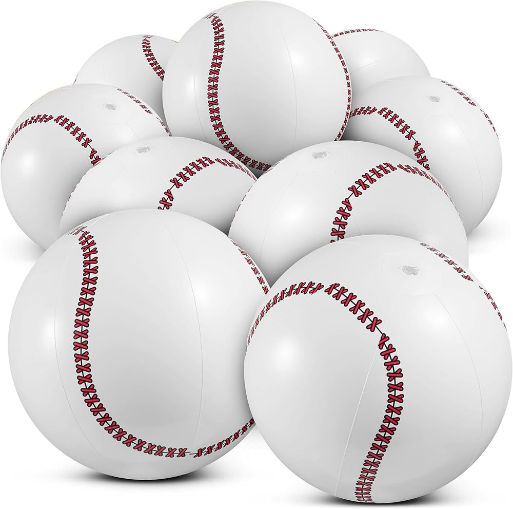 Inflatable Baseball (Pack of 12) 16-inch, Baseball Beach Balls for Themed Party Decorations & Bir... | Amazon (US)