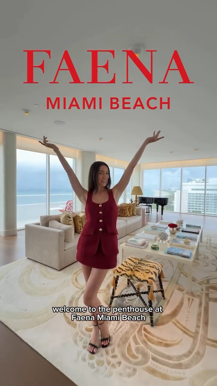 Welcome to the largest Forbes Five-Star penthouse suite in North America.

Perched above Miami Beach, this two-story, 14,000+ square foot penthouse feels less like a hotel suite and more like a private mansion in the sky.

Five bedrooms. Multiple living rooms. Massive oceanfront terraces. A closet bigger than most hotel rooms. And floor-to-ceiling views that make it feel like the Atlantic Ocean is part of the décor.

Everything about this suite is unapologetically over the top, in the best possible way. The grand staircase, the dramatic red accents, the art, the marble, the scale of it all. It’s unmistakably Faena.

As a luxury travel advisor, I’ve seen some incredible suites around the world, but very few leave you speechless the moment you walk through the door.

Because some hotel rooms are beautiful.

And some hotel rooms make you question how you’re ever supposed to go home. ✨

📍 Faena Hotel Miami Beach

#LTKWorkwear #LTKootd #LTKdayinmylife