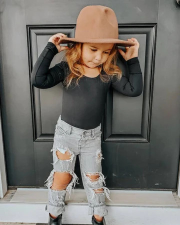 Livee Long Sleeve Leotard - Black | Bailey's Blossoms