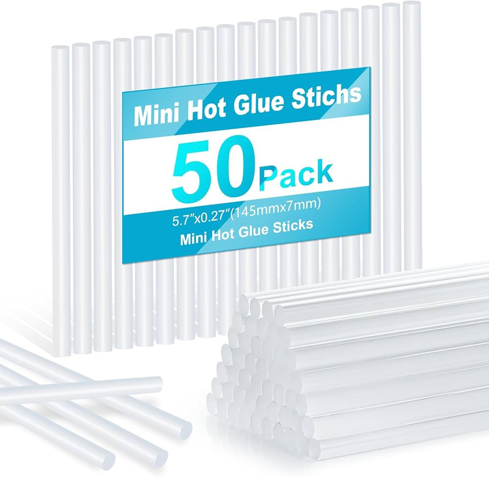 Mini Hot Glue Sticks for Glue Guns, 50-Piece Bulk, 5.7" long x 0.27" diameter, small size, versat... | Amazon (US)