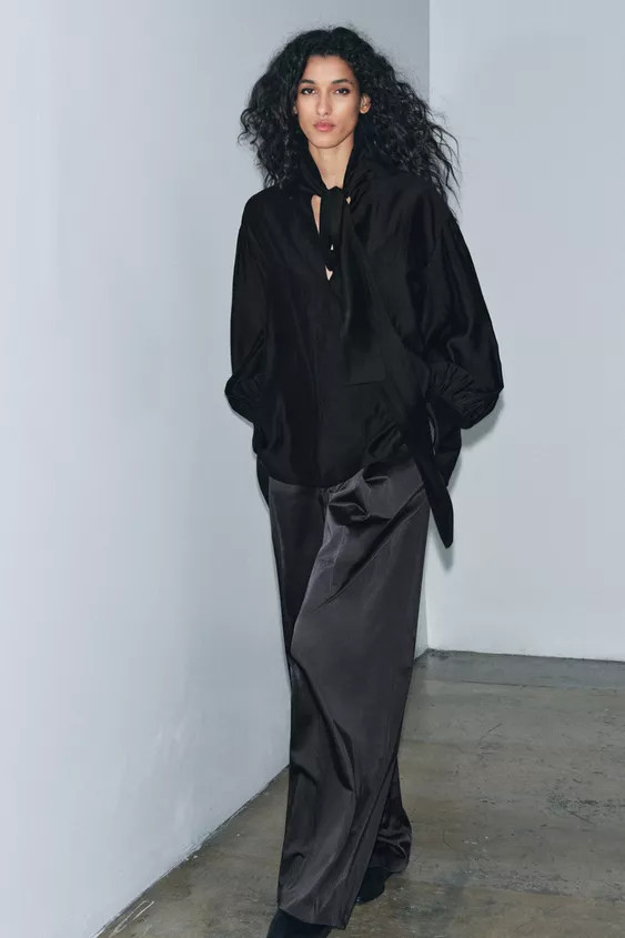 ZW COLLECTION SATIN TROUSERS WITH DARTS | Zara UK