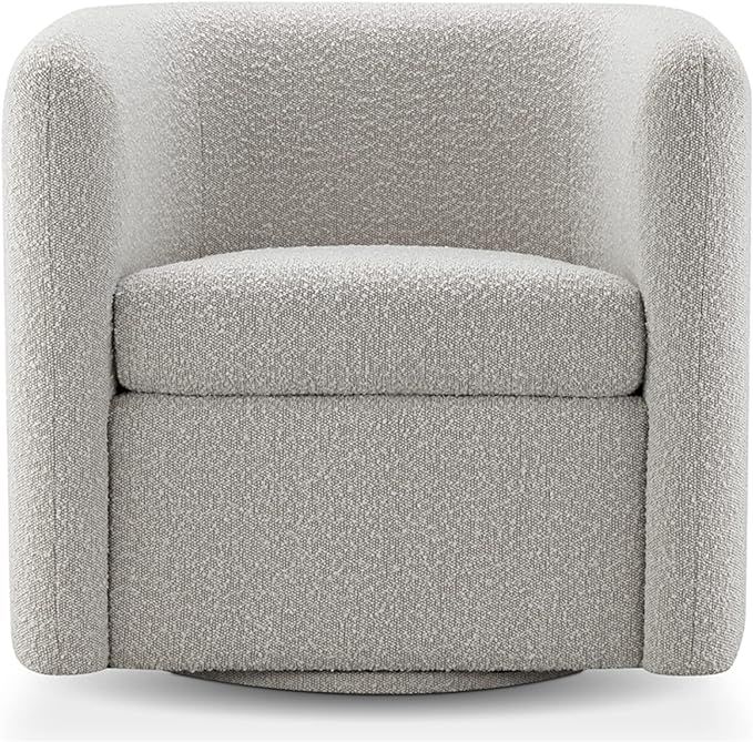 CHERS Ergonomic Lounge 362 Degree Armchair Novelle, Boucle Fabric Off-White Swivel Accent Chair C... | Amazon (US)