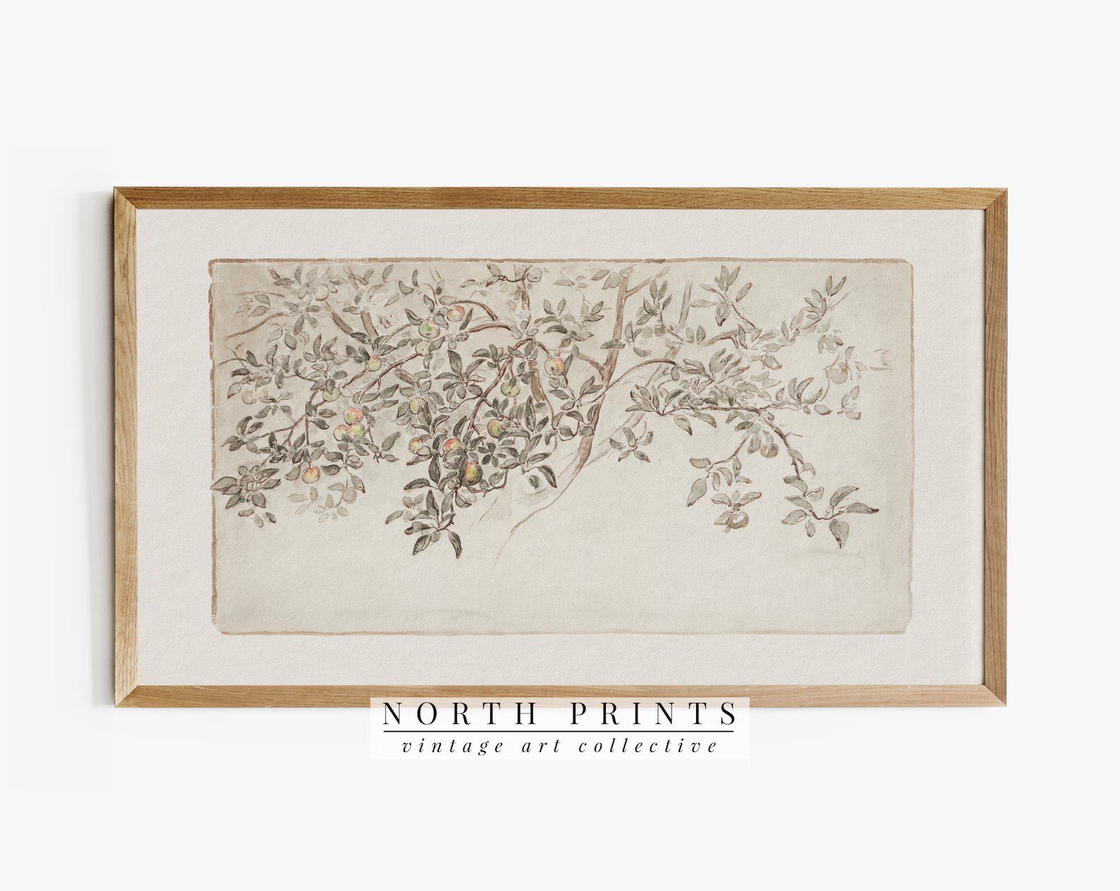 Samsung Frame TV Art Vintage Country Apple Tree Sketch - Etsy | Etsy (US)