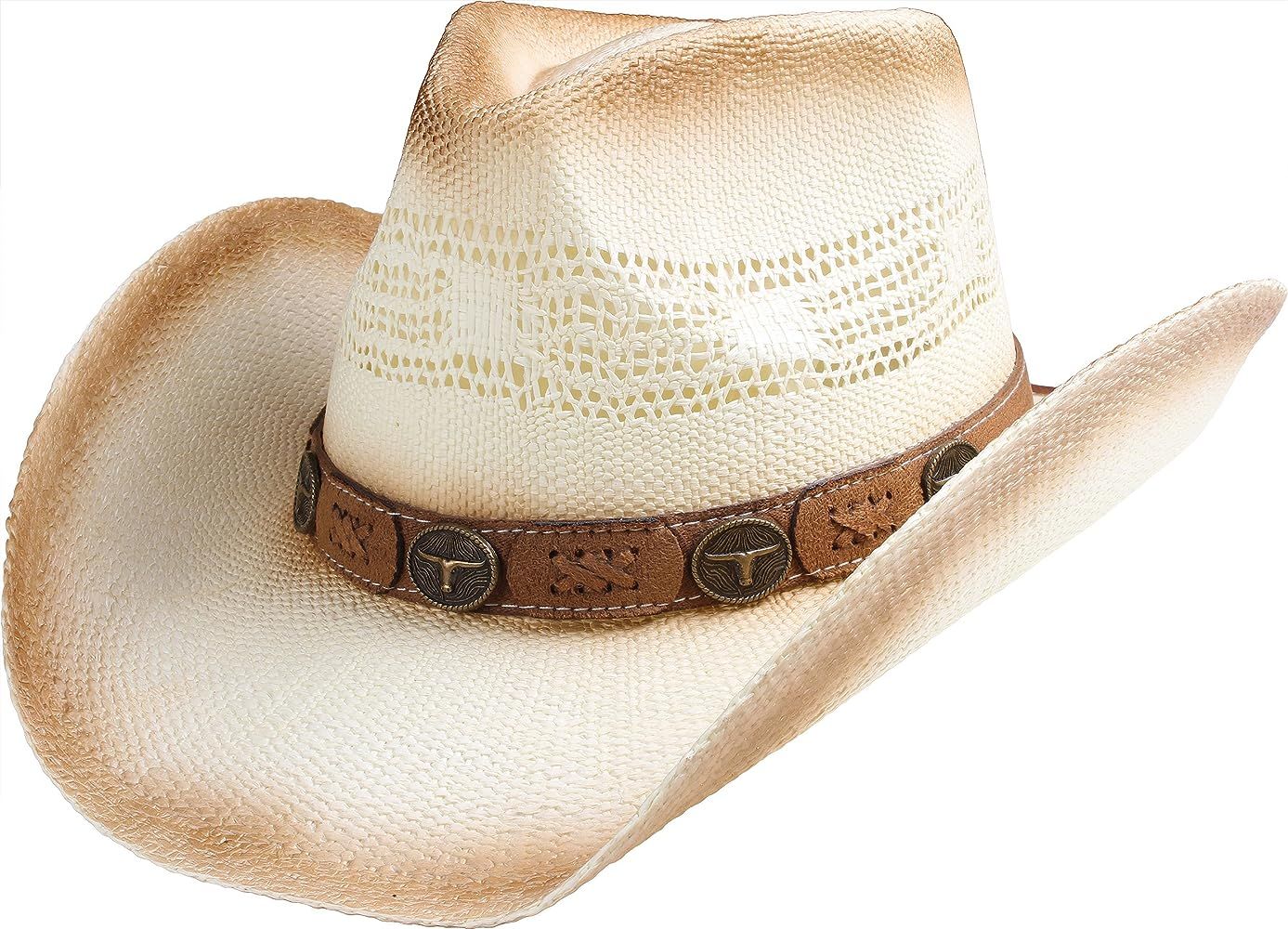 Queue Essentials Men & Women's Woven Straw Cowboy Cowgirl Hat Western Outback w/Wide Brim | Amazon (US)