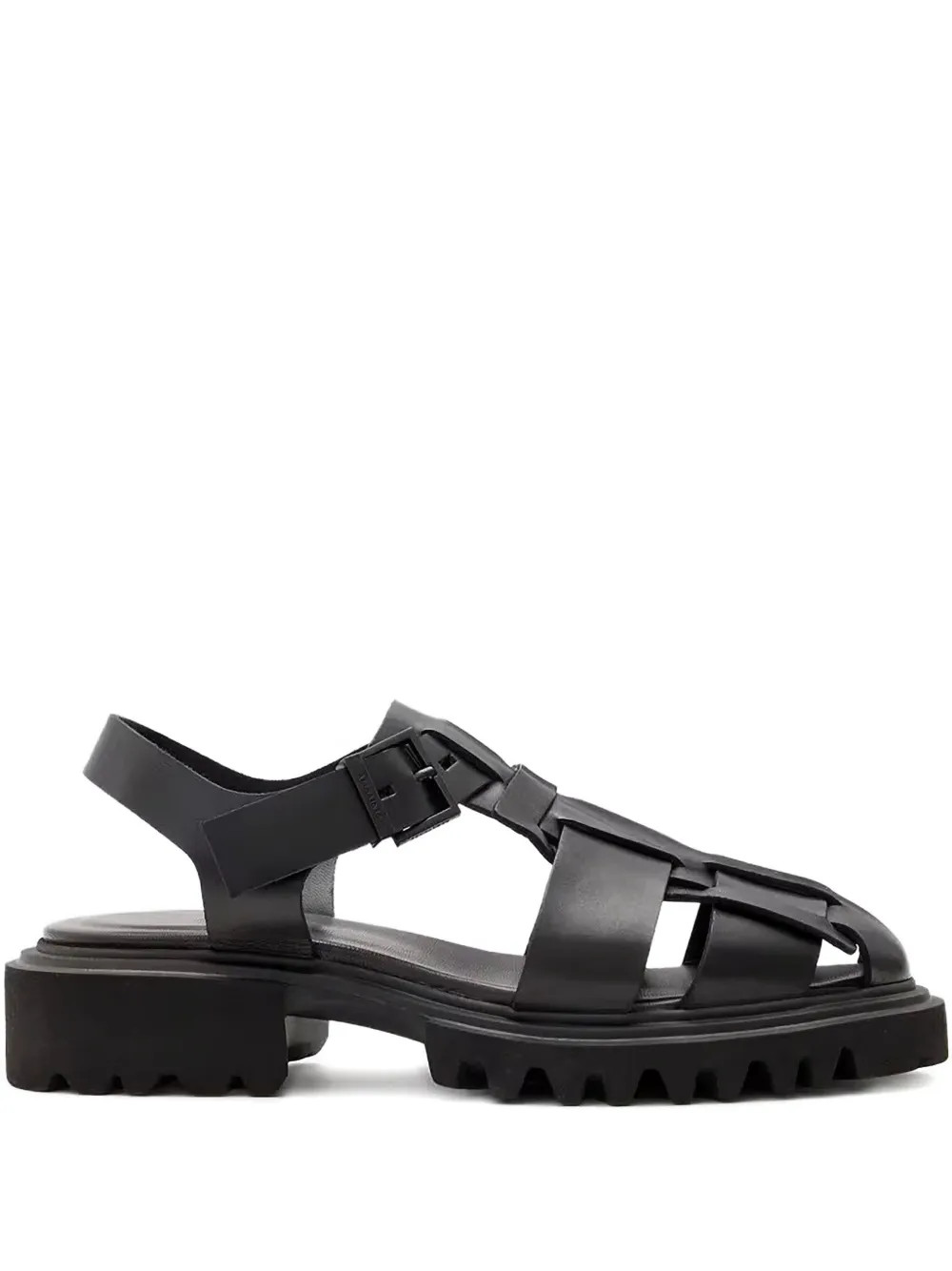 AllSaints Tess Chunky Leather Sandals | Black | FARFETCH RO | Farfetch Global