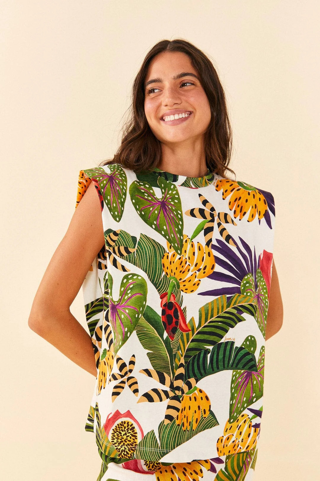 striped forest organic cotton t-shirt | FarmRio (US)