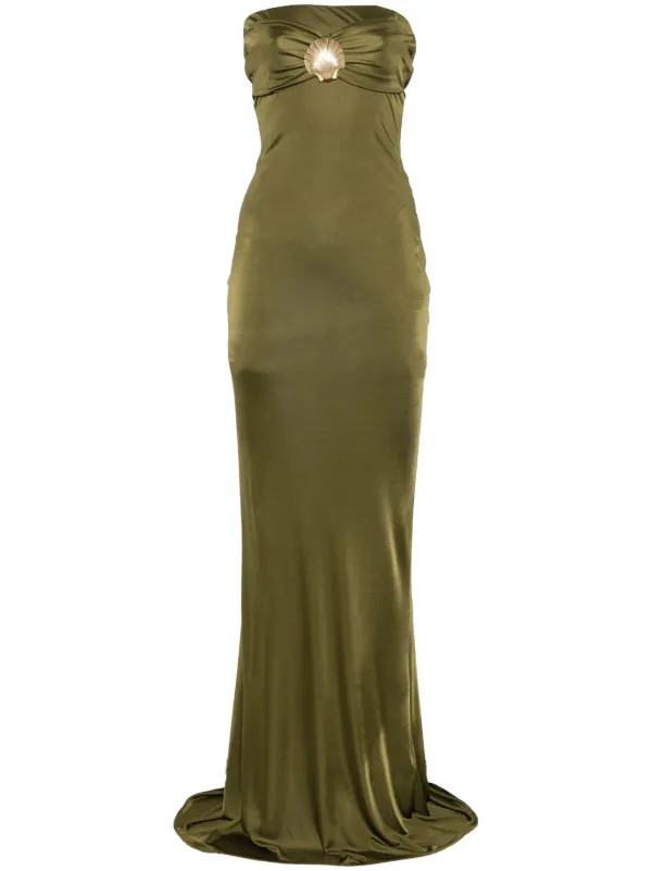 Giuseppe Di Morabito seashell-pin Jersey Maxi Dress | Green | FARFETCH PT | Farfetch Global