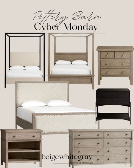 Cyber Monday is extended at Pottery Barn and these funds will make your guest ready for your guest or refresh your bedroom because it’s all on sale!! Canopy Bed, night stand. 

#LTKHoliday #LTKhome #LTKsalealert