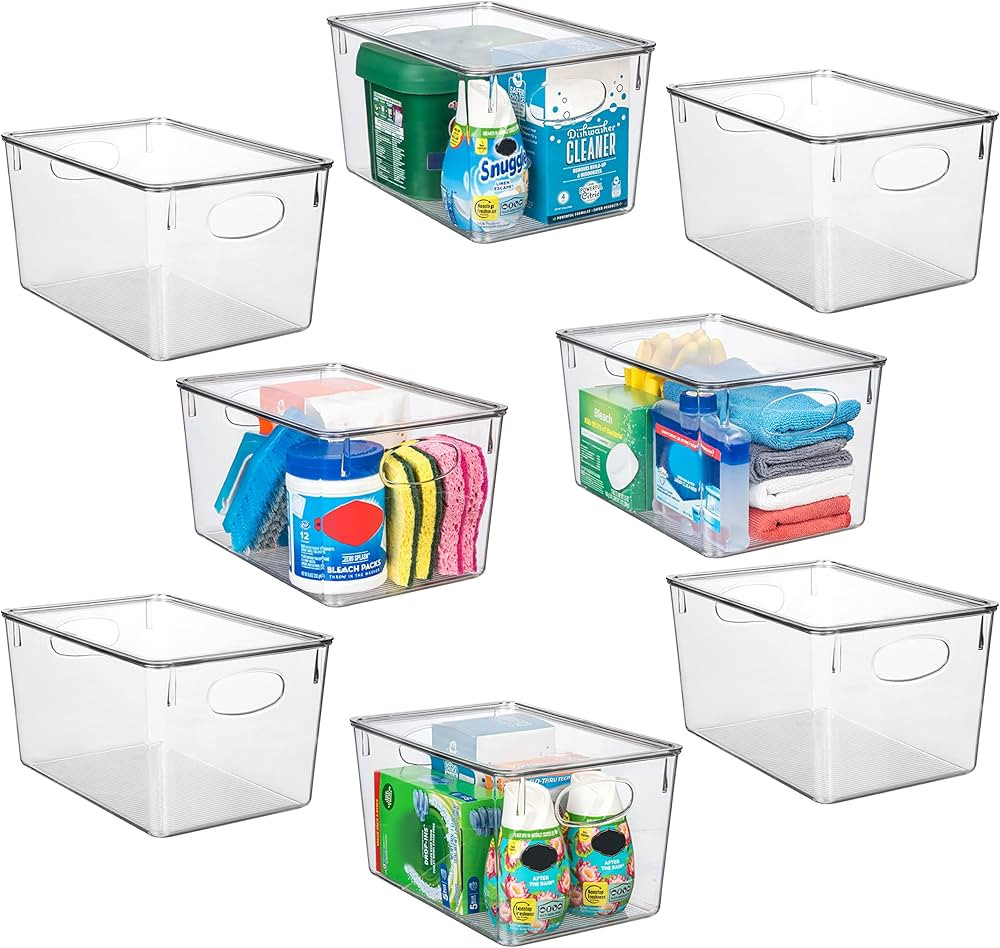 ClearSpace Plastic Storage Bins With lids – Perfect Kitchen Fridge Organizer, Pantry Organizati... | Amazon (US)