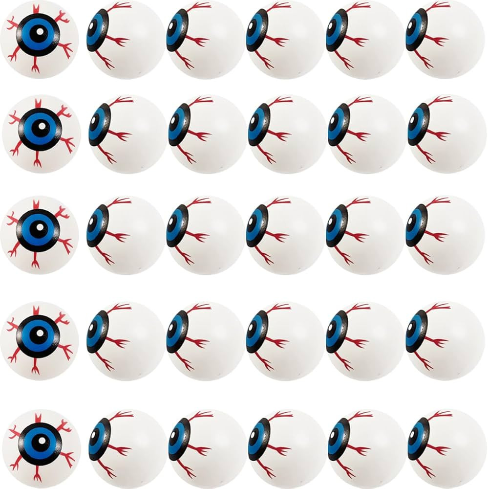 GXXMEI 30PCS Plastic Halloween Eyeballs Scary Ping Pong Eyeballs for Kids Toys, 1.5In Fake Eye Ba... | Amazon (US)