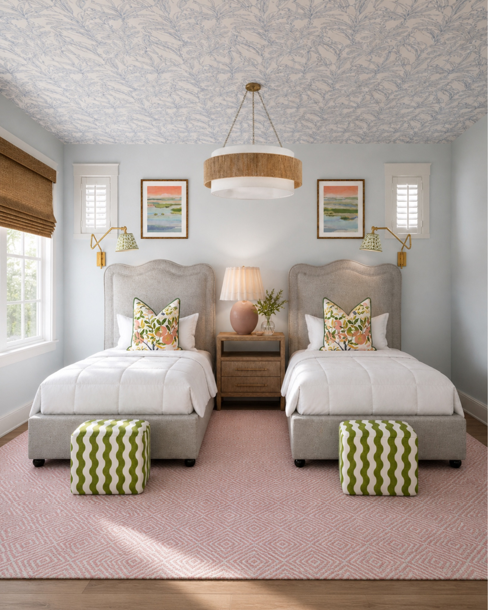Playing with some wallpaper ideas for a twin room for a beach house! Love the pink green and blues in this bedroom design!! So fun and coastal

#LTKdayinmylife #LTKSaleAlert #LTKHome