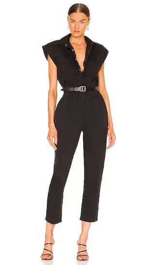 Rosie Shoulder Pad Jumpsuit in Fade To Black | Revolve Clothing (Global)