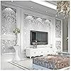 3D Damsk Wallpaper, Modern Non-Woven Sliver Flower Pattern Wallpaper Home Decor Wallpaper for Hom... | Amazon (US)