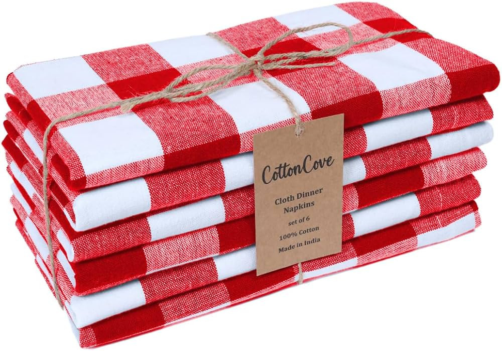 Cloth Dinner Napkins 100% Cotton Set of 6 - Soft Durable Washable - Ideal for Farmhouse Parties W... | Amazon (CA)
