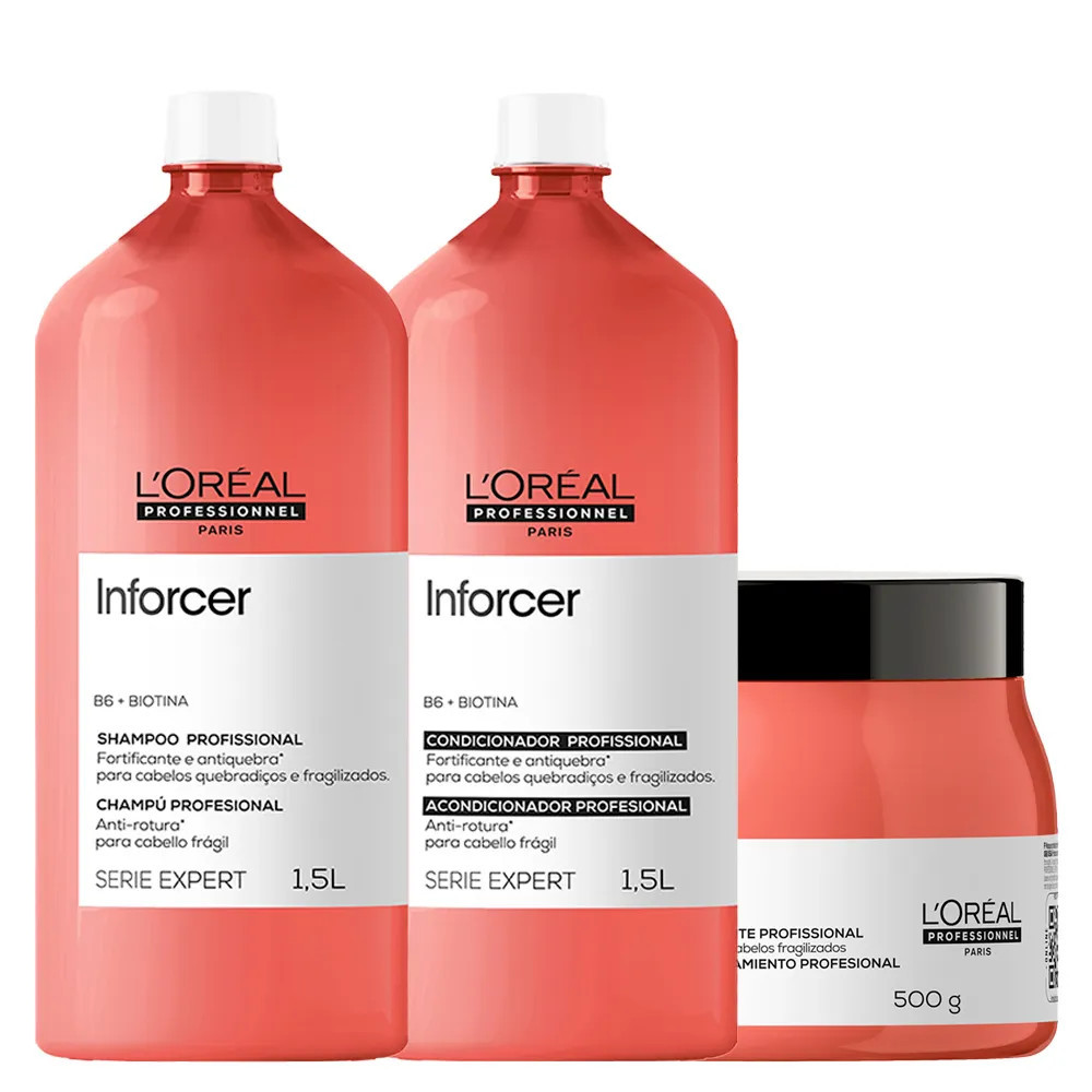 Kit L'Oréal Professionnel Serie Expert Inforcer – Shampoo 1500 ml + Condicionador 1500 ml + M... | Amobeleza (BR)
