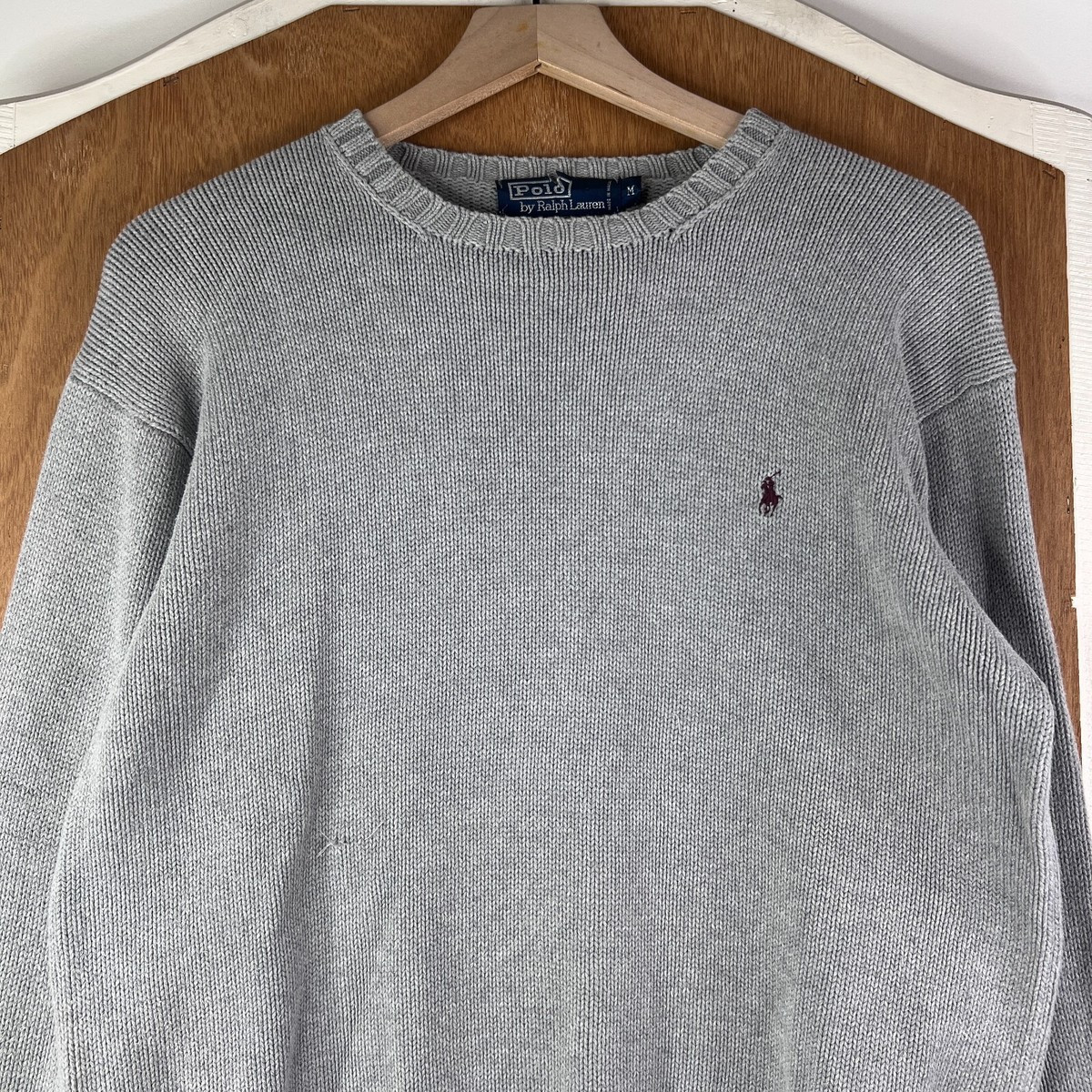 Polo Ralph Lauren Sweater Mens Medium Gray Crewneck Cotton Pullover Knit Pony RL  | eBay | eBay US