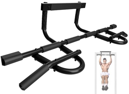 Yes4All Heavy Duty Pull Up Bar for Doorway, Solid Main Bar Construction, Multi-Grip Pull-Up Bar for Home Gym Workout, No Screws Portable Doorway Pull Up Bar | Amazon (US)