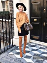 'Marlo' Tan Over The Knee Suede Leather Boots | Goodnight Macaroon