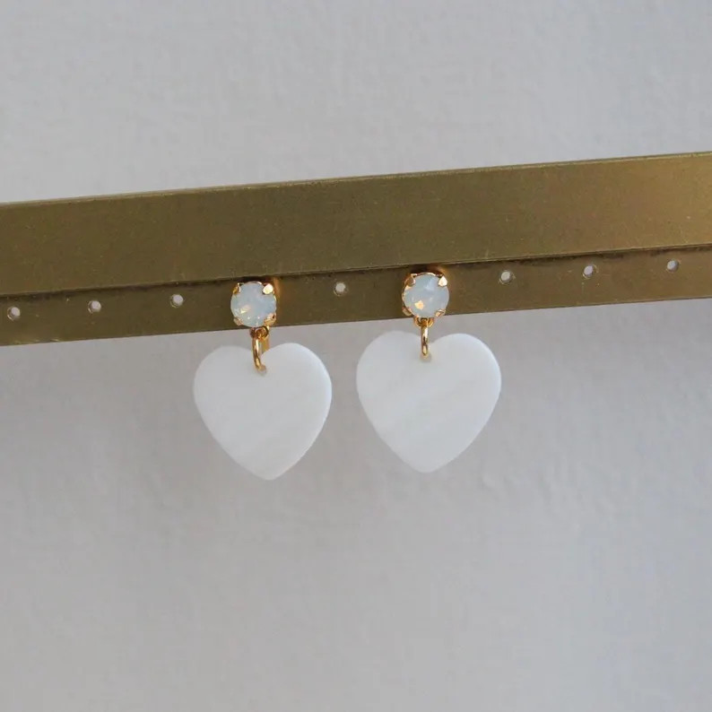 Heart Dangle Earrings: Bachelorette Party Earrings | Etsy (US)