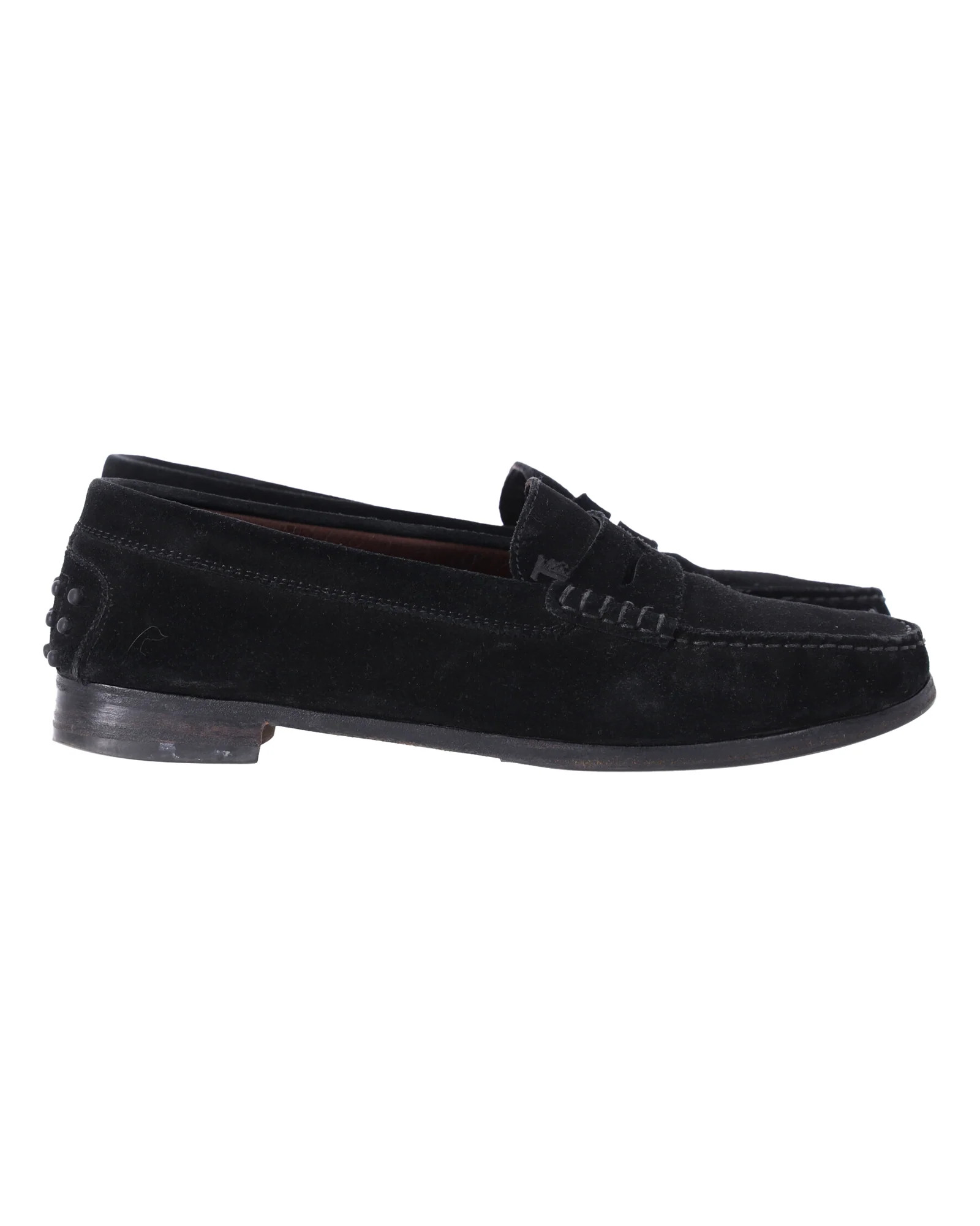 Tod's Penny Loafers in Black Suede | Shop Simon