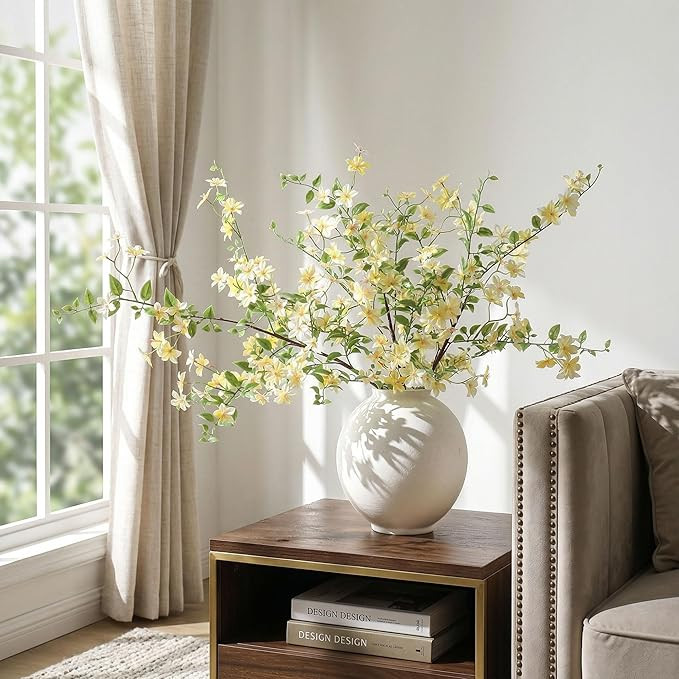 Fake Flowers, 3 Pcs Artificial Flowers Greenery Stems Faux Greenery Stems Branches for Vases Real... | Amazon (US)