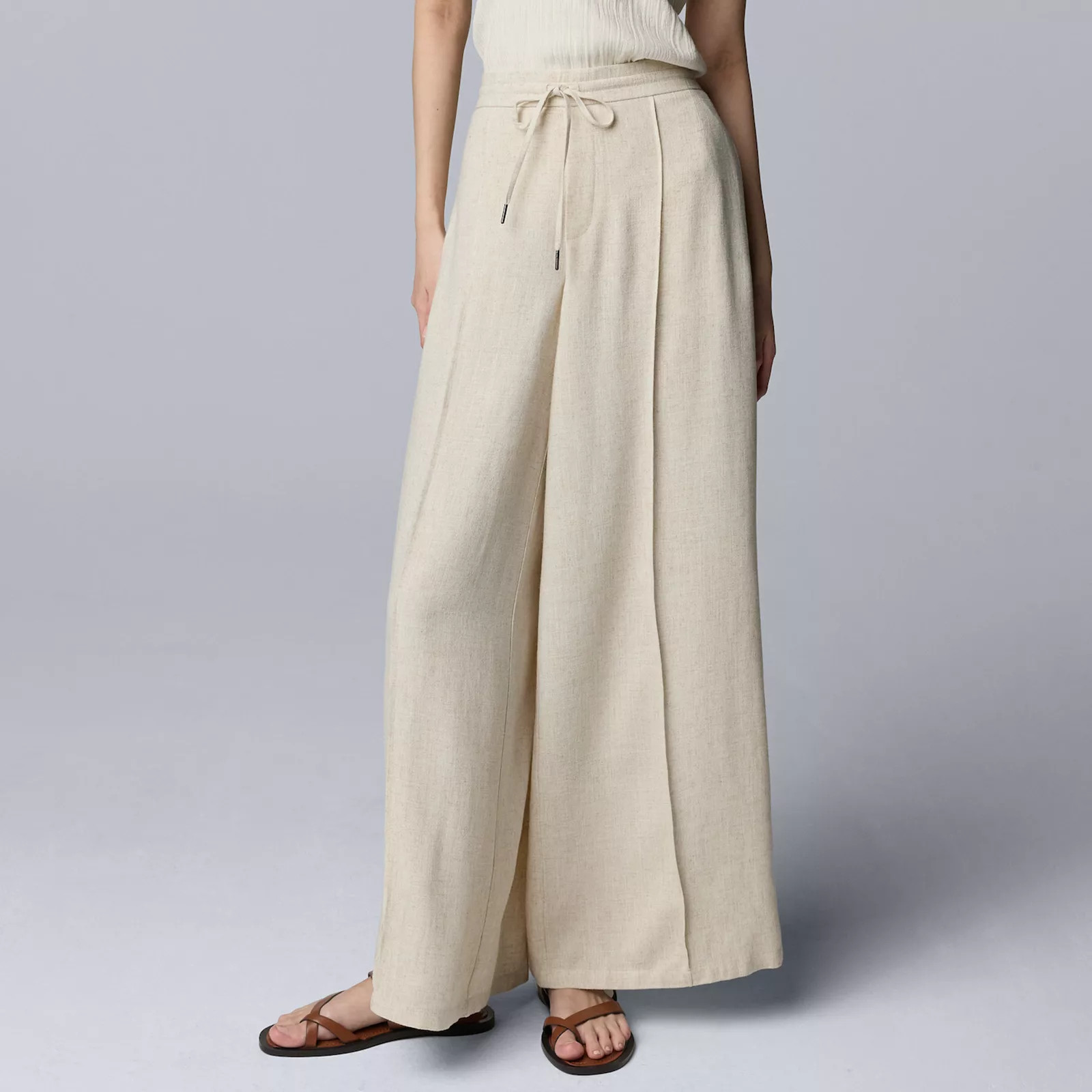 Women's Simply Vera Vera Wang Wide Leg Pants, Size: Small, Vera Flax | Kohl's