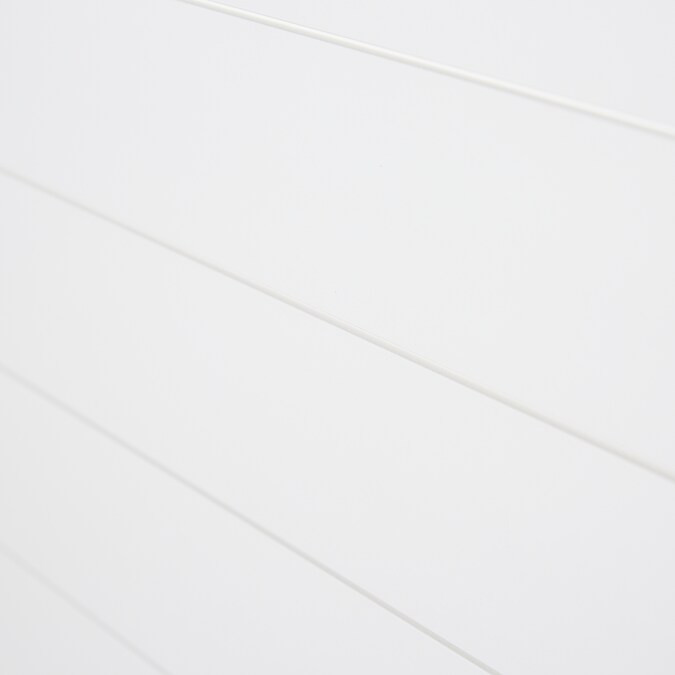 Metrie Complete 5.5-in x 8-ft Polar White Shiplap Wall Plank (Coverage Area: 3.67-sq ft) Lowes.co... | Lowe's