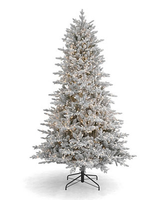 Dandan Flocked Pine 7.5' Flocked PE Mixed PVC Tree with Metal Base, 3936 Tips, 2200 Lights, EZ-Co... | Macy's