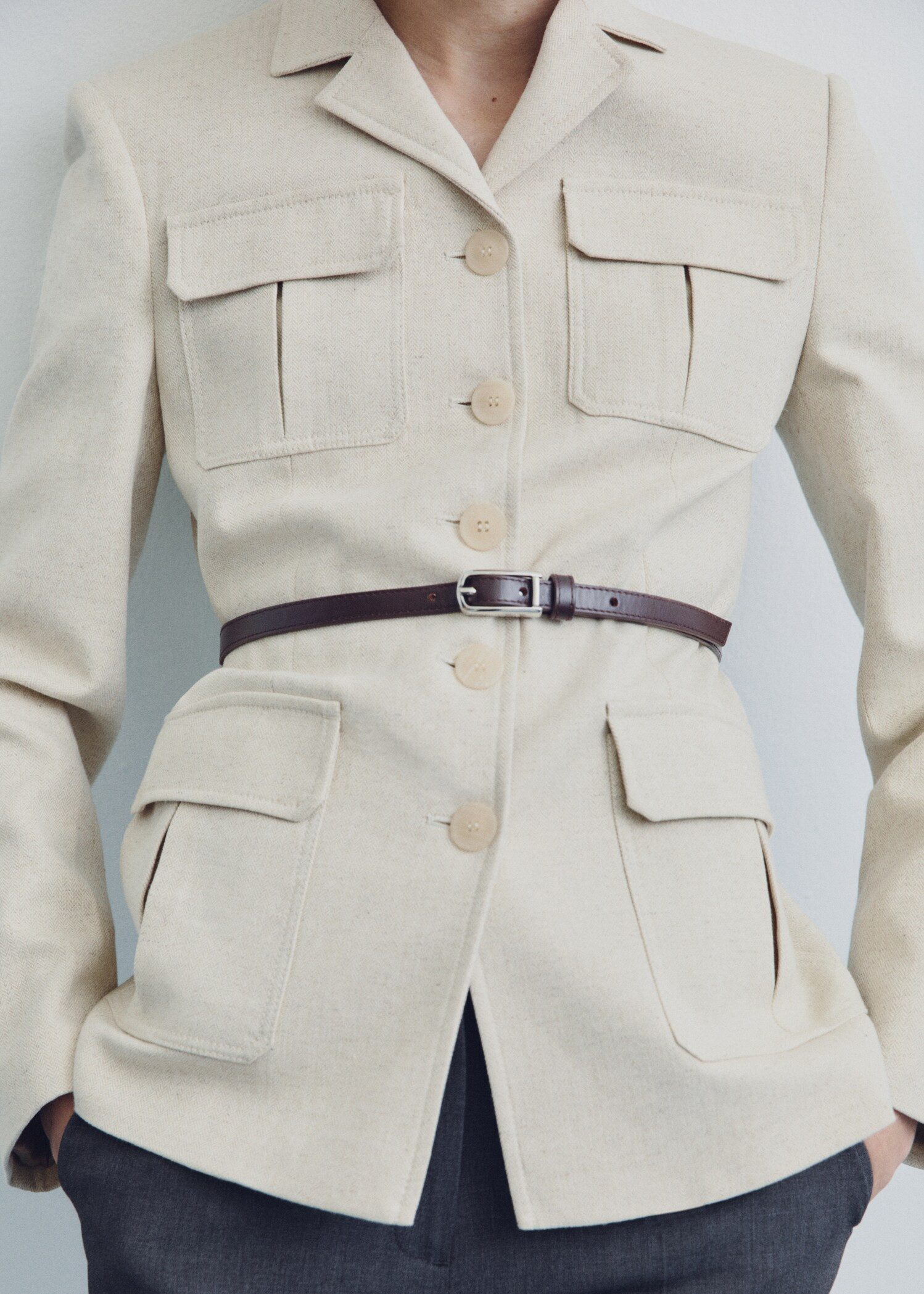 Leather skinny belt | MANGO (UK)