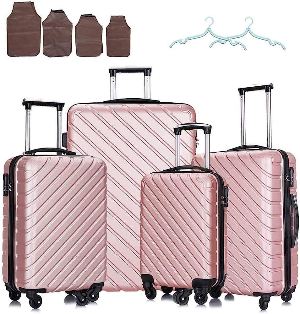 Amazon.com | ONPNO 4 Piece Luggage Sets, Hardside Travel Rolling Suitcase with Spinner Wheels/Pro... | Amazon (US)