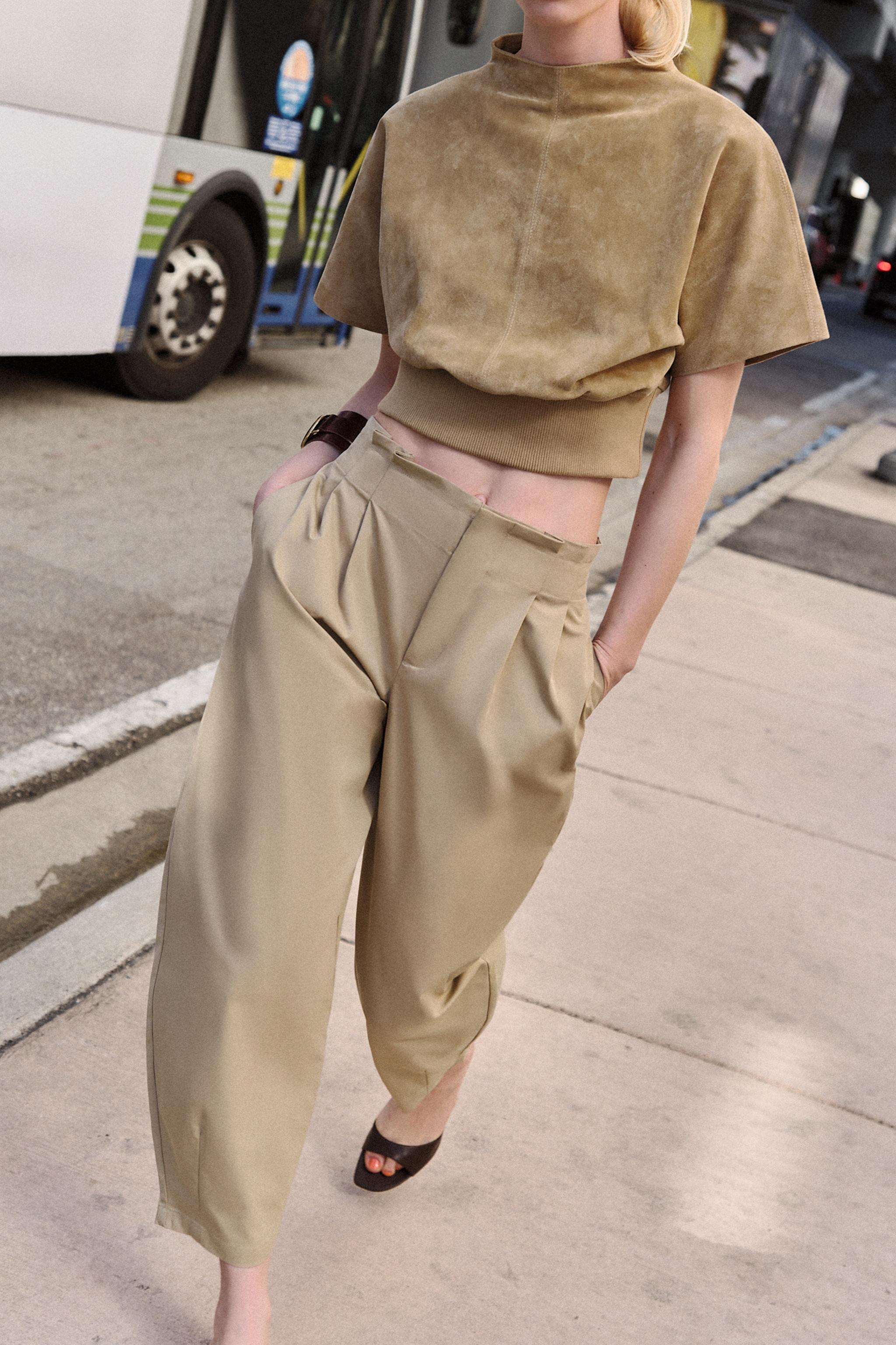 100% SUEDE LEATHER TOP | Zara UK