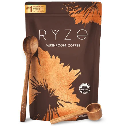 RYZE Mushroom Coffee USDA Organic with 6 Adaptogenic Mushrooms and MCT Oil, Instant Coffee for Better Energy, Focus, Digestion, Immunity, 30 Serving | Walmart (US)