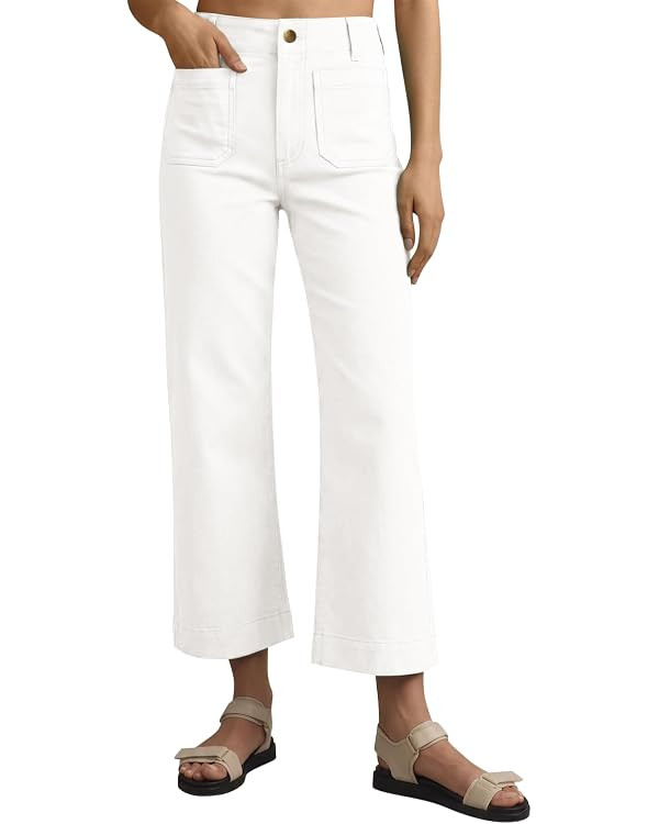 LOMON Womens High Waisted Cropped Striped Jeans Casual Stretch Trendy Straight Leg Denim Striped ... | Amazon (US)