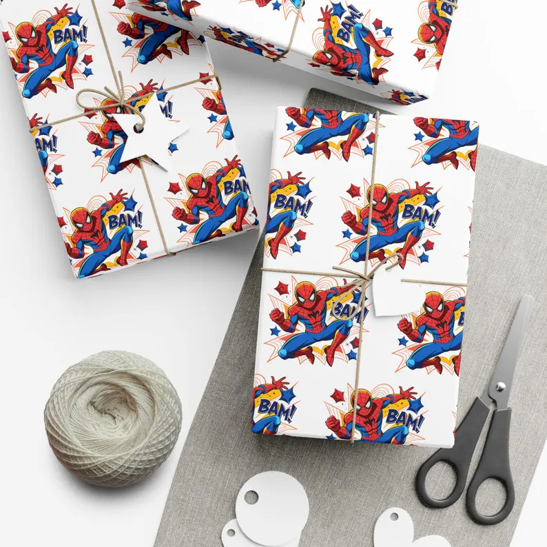 Superhero Wrapping Paper, Kids Hero Birthday Gift Wrap - Etsy | Etsy (Global)