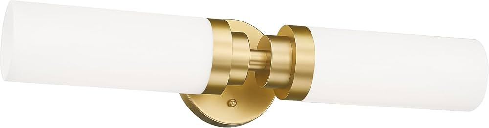 Emak Gold Vanity Lights for Mirror, 2 Light Bathroom Light Fixtures Over Mirror, Modern 22 Inch Wall Sconces with Milk Glass Shade for Bathroom, Bedroom, Hallway, VL085-GD-ML-2 | Amazon (CA)