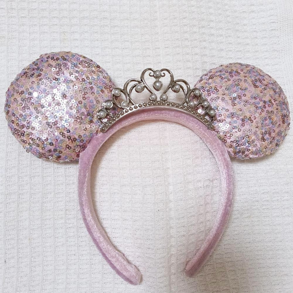 Disney Parks Princess Sequined Tiara Mickey Mouse Minnie Ears Headband Gifts | eBay | eBay US