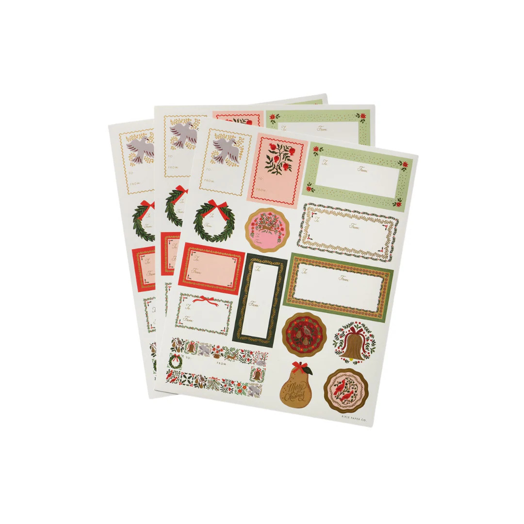 Christmastide Stickers & Labels | Pink Antlers