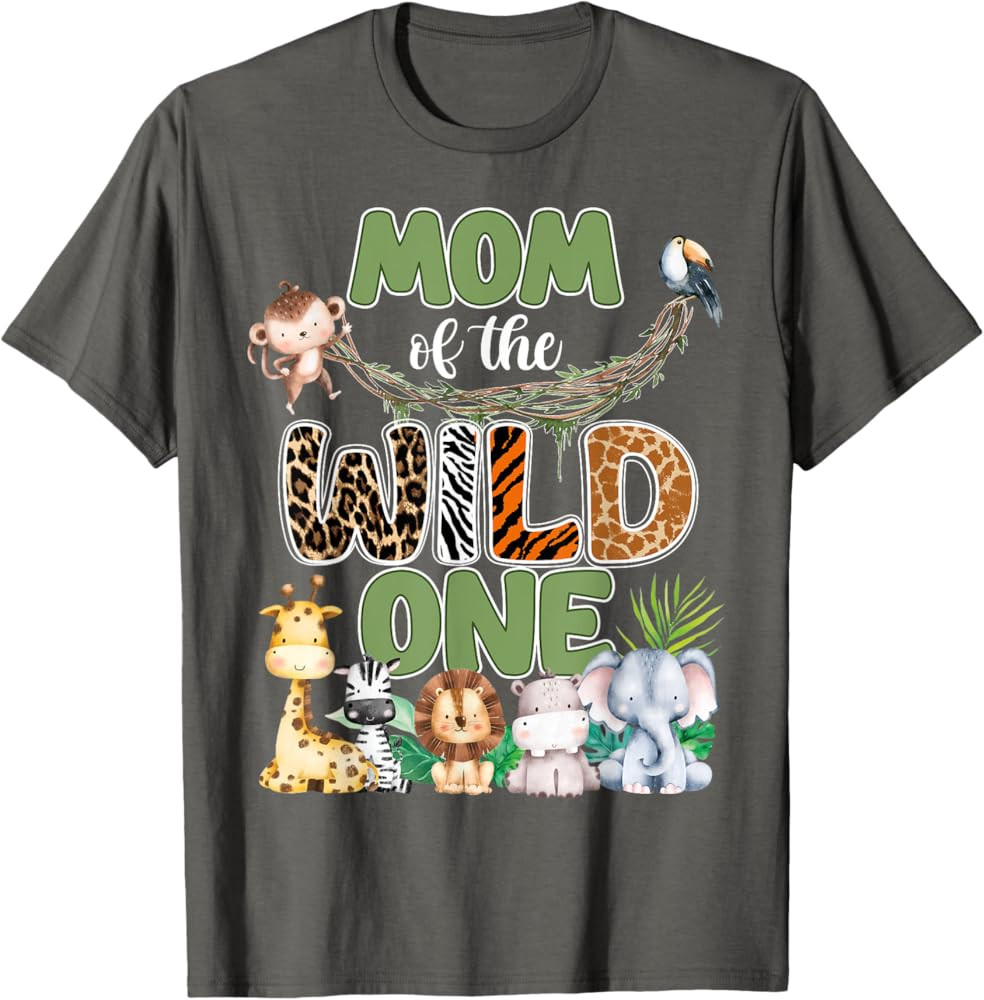 Mom Of The Wild One 1st Birthday Safari Family Matching T-Shirt | Amazon (US)
