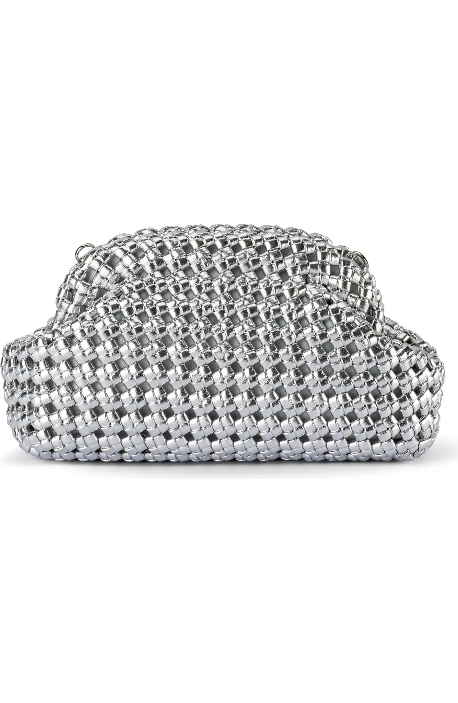 Everly Handwoven Faux Leather Frame Clutch | Nordstrom