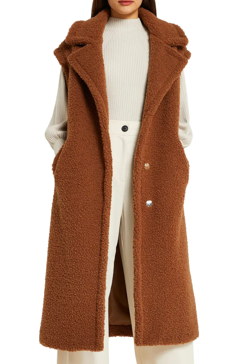 Long Boxy Faux Shearling Vest | Nordstrom