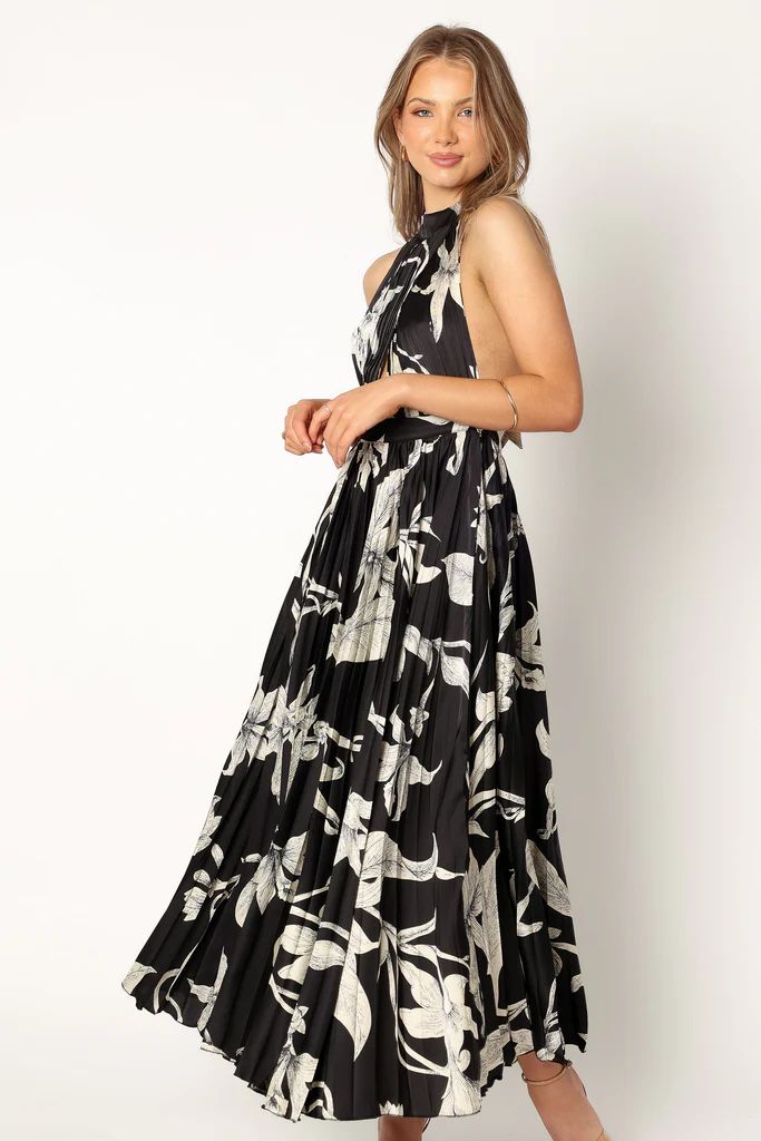 Sabine Halterneck Maxi Dress - Black Floral | Petal & Pup (US)