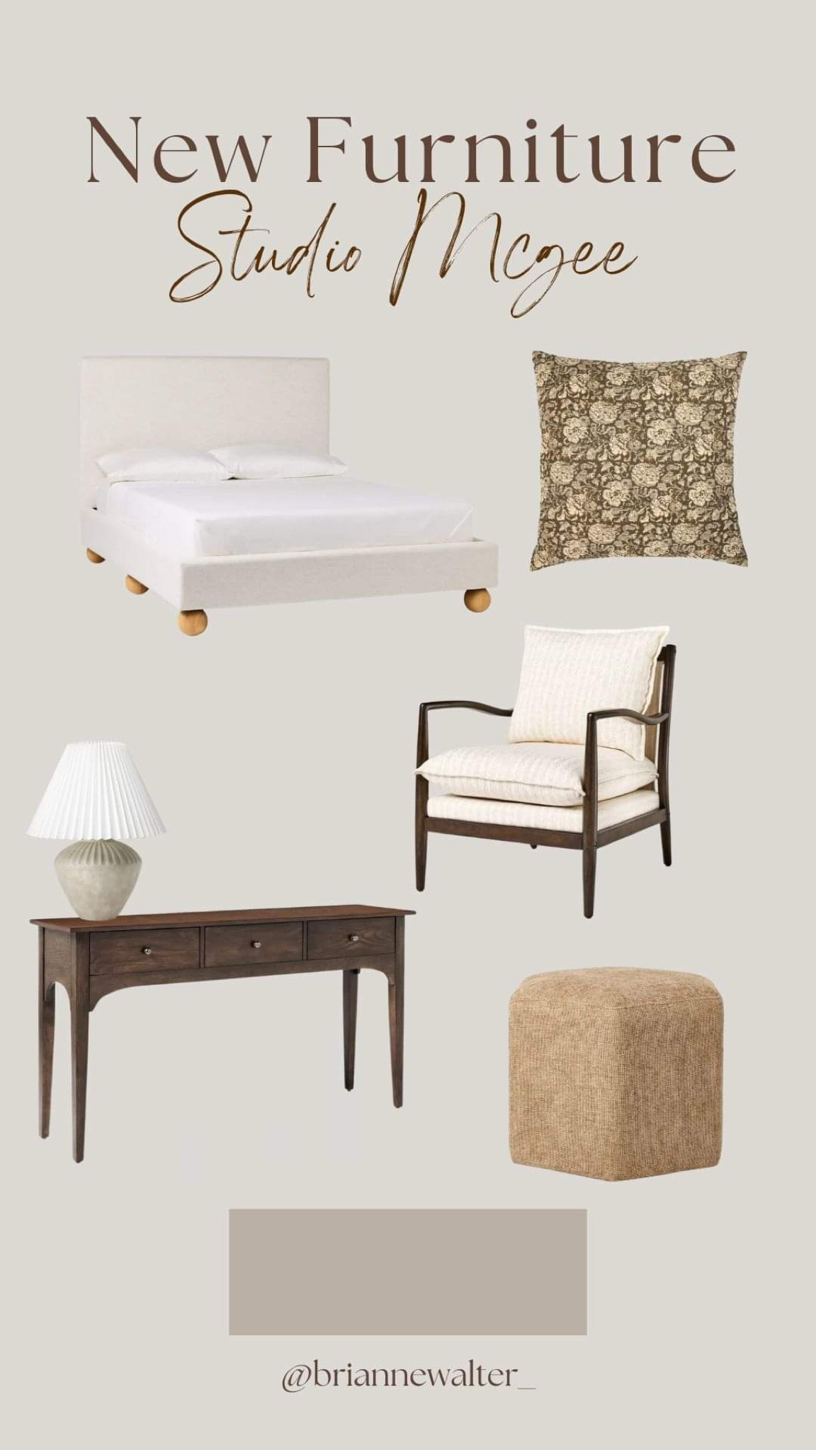 NEW STUDIO MCGEE FURNITURE AT TARGET 

Bed, accent chair, console table, lamp, ottoman, neutral organic 

#LTKHome #LTKOver40 #LTKFindsUnder50