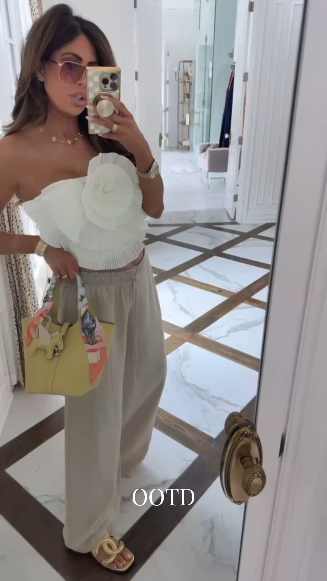 Wearing a size medium in this top and size medium in linen pants! It does run big so size down!! This lookalike picotin bag and twilly are both Amazon as well! 

Amazon finds, Amazon fashion, White Flower Top, Strapless white top, Amazon top, Picotin, Twilly, Chanel Sunglasses, Spring outfits, Spring outfits 2026, Summer outfit, Emily Ann Gemma

#LTKdayinmylife #LTKSeasonal #LTKootd